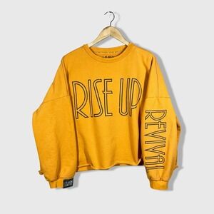 Lauren Daigle Rise Up Revival Sweatshirt Womens Large Yellow Streetwear Indie